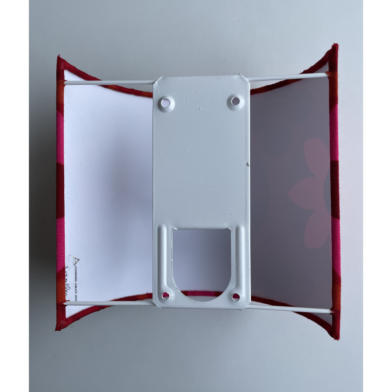 Applique murale abat-jour tissu Corolles rouge- demi rond