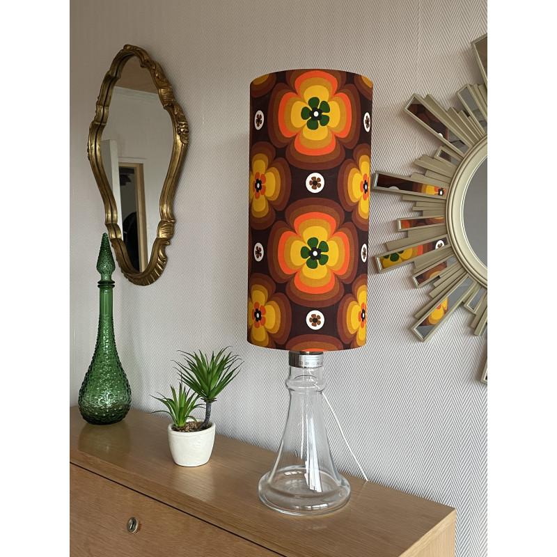 Lampshade Treflower H40 D20 - tissu vintage