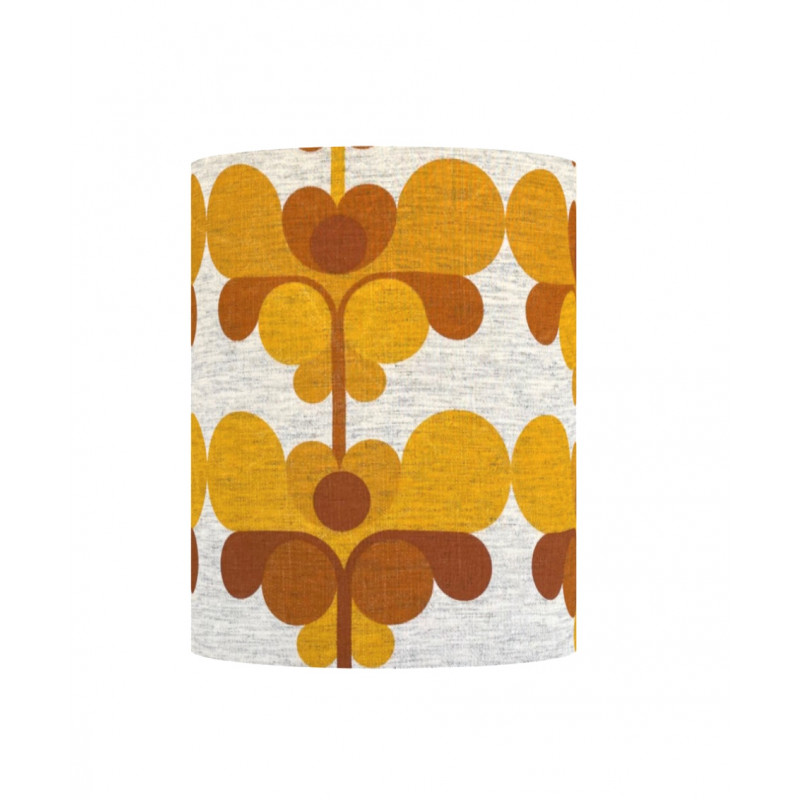 Lampshade Pascua yellow H45 D35 - vintage fabric