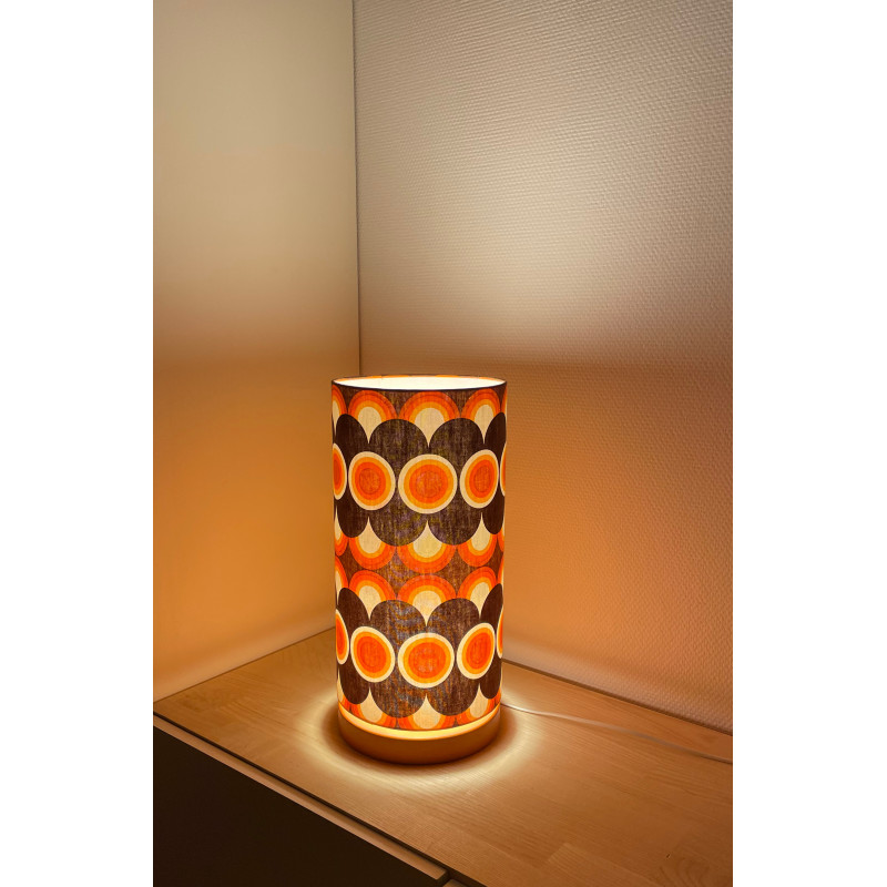 Lamp'angel Impact orange H43cm D20cm - mid-century fabric style