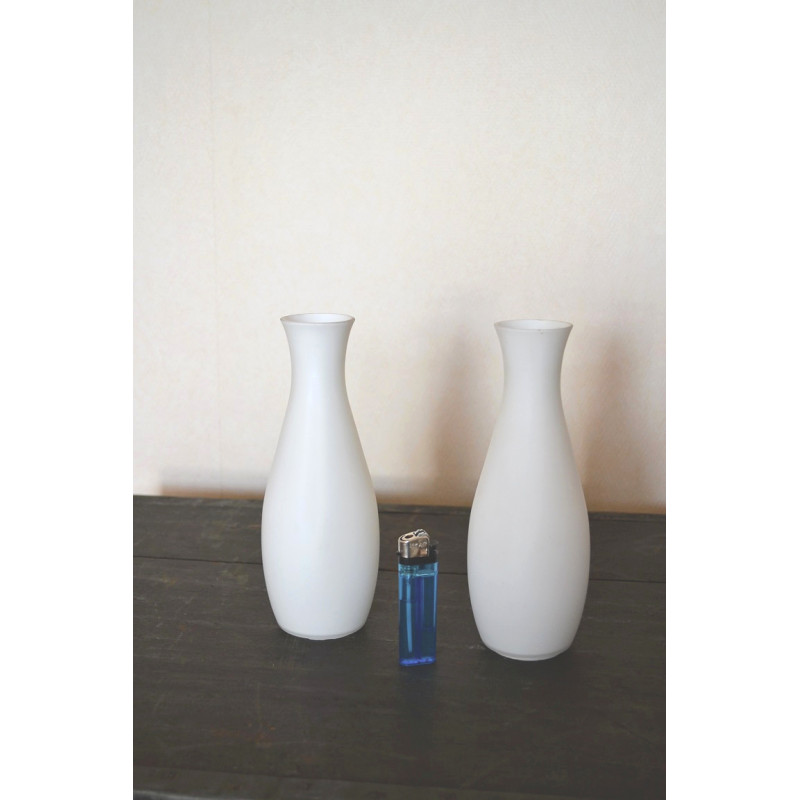 Glass Fugue opaline matt white H20cm / Diam. 7cm / Ouv. 4cm