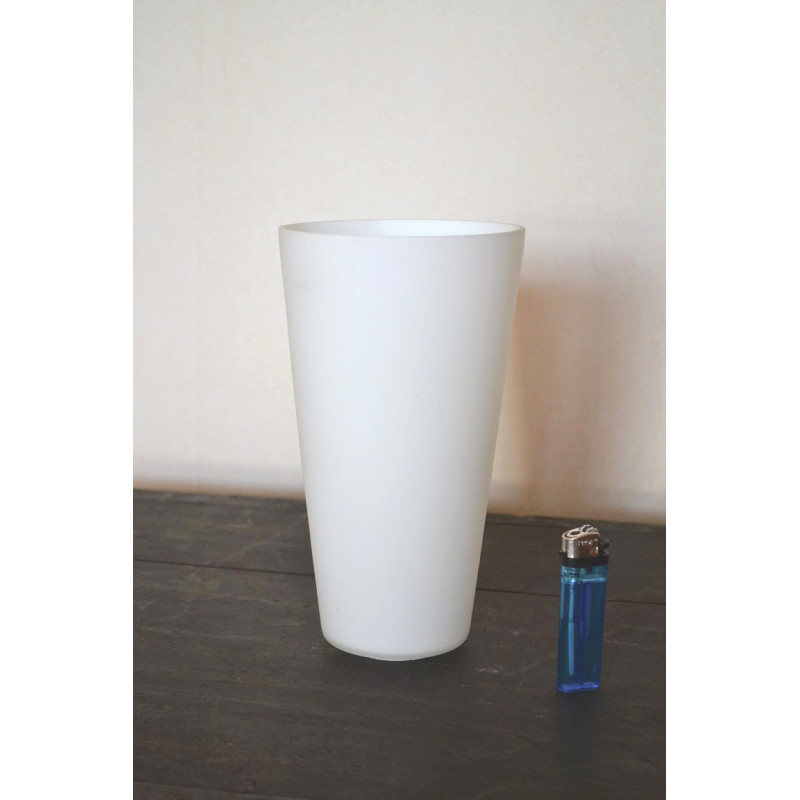 Glass Fugue opaline matt white H20cm / Diam. 7cm / Ouv. 4cm