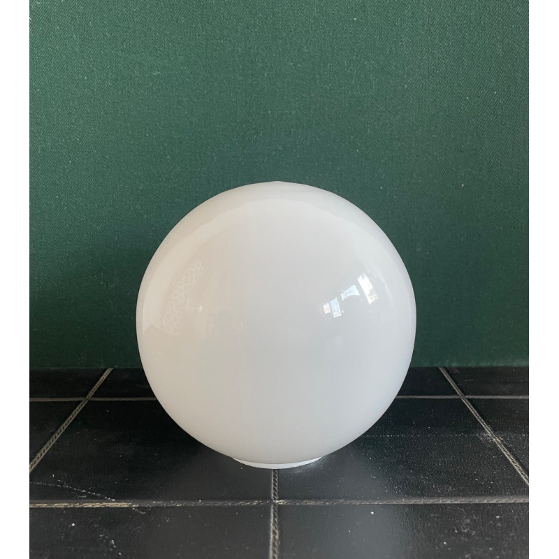 Globe verre blanc brillant Diam. 12,5cm - Ouv. 4,3cm