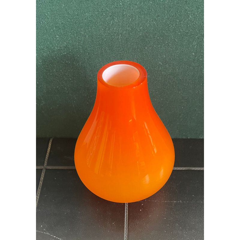 Fugue opaline orange H14cm - Ouv. 3,6cm