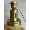Lampe opaline beige Trombone H80 D30 - tissu vintage 1970