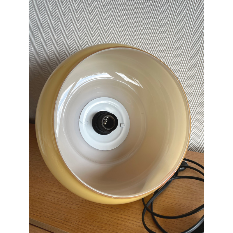 DeskLamp light brown opalin glass Pistil H75 D26 - vintage fabric