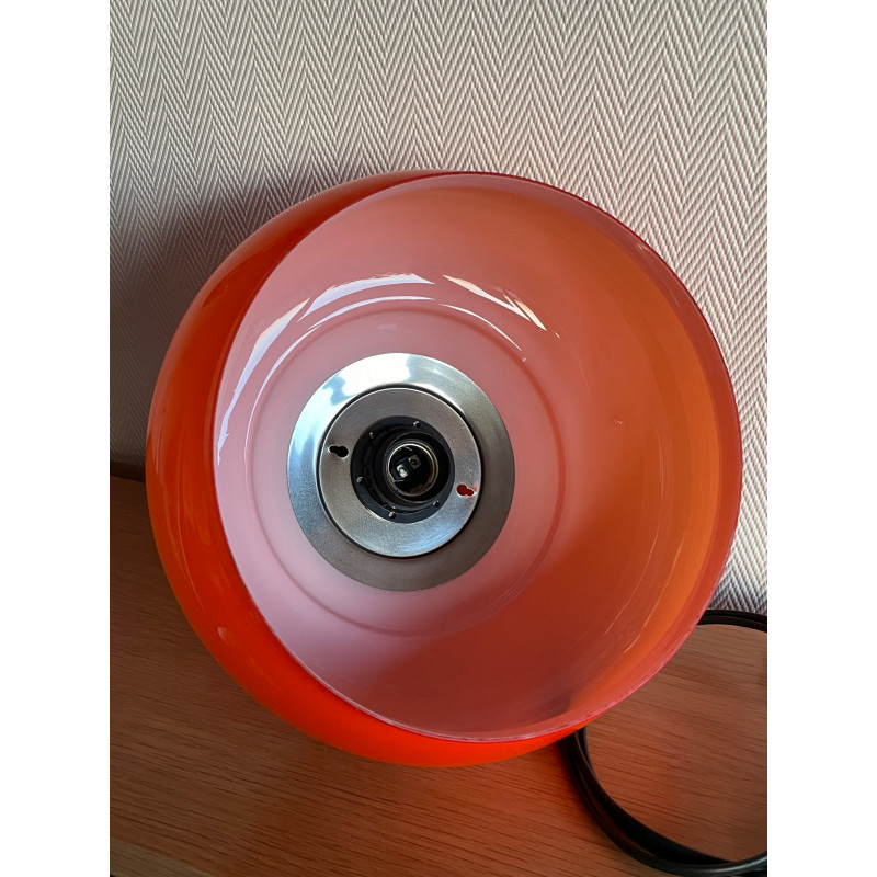 DeskLamp orange opalin glass Naxos - vintage fabric