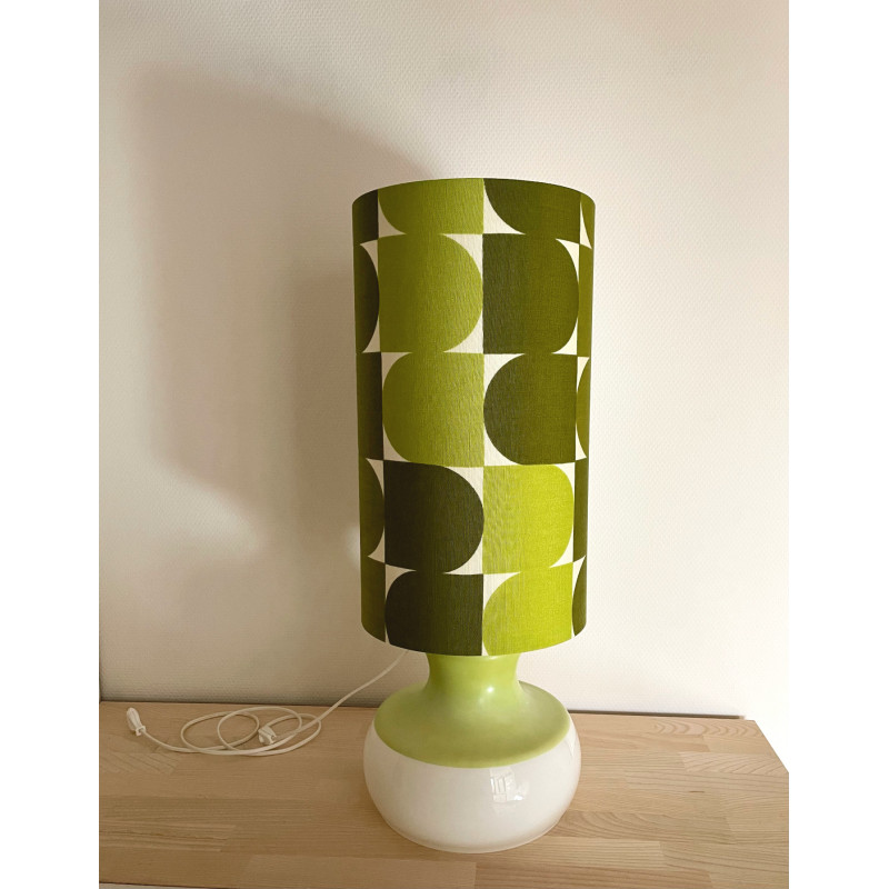 DeskLamp green/white 2 colors glass Hosta - mid century fabric