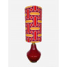 Lampe de meuble opaline rouge Naxos - tissu vintage