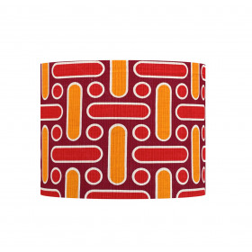 Abat-jour Naxos rouge H30 D40 - tissu...