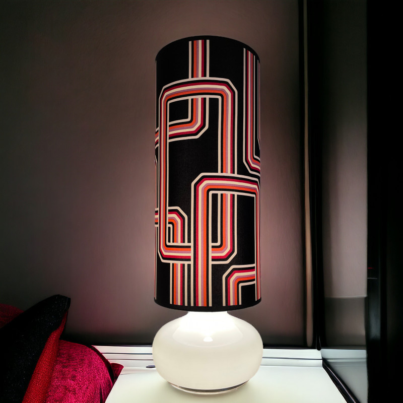 Desklamp Neon - opalin glass & modern fabric