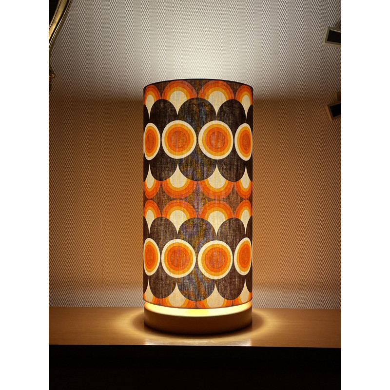 Lamp'angel Impact orange H43cm D20cm - mid-century fabric style