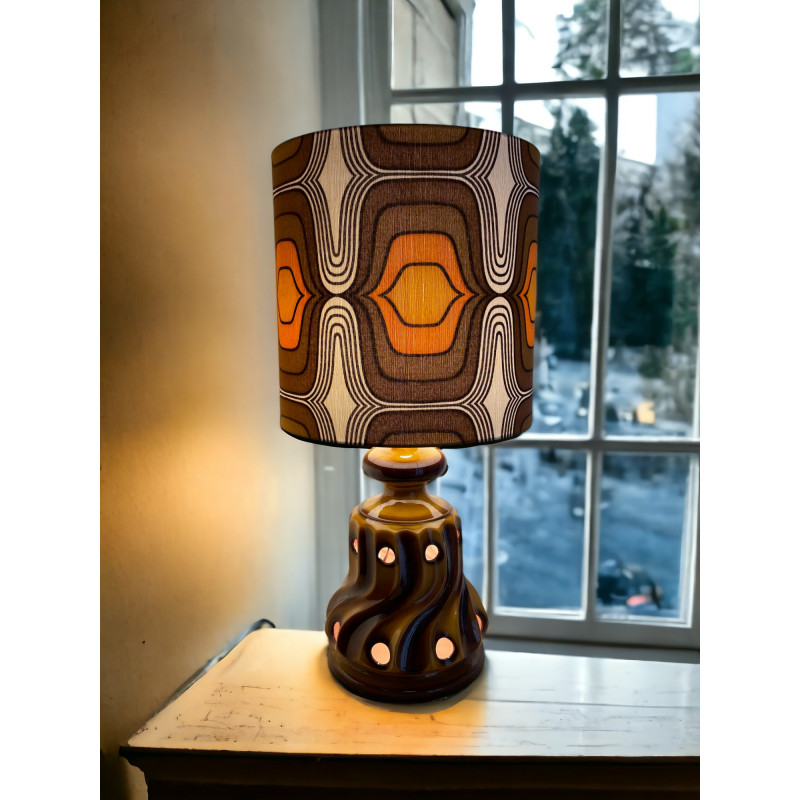 Lampe de meuble Electro jaune - céramique marron/caramel