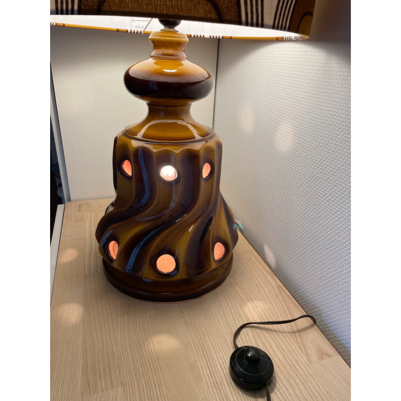 Lampe de meuble Electro jaune - céramique marron/caramel