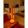 Lampe opaline orange Mimo H70 D22 - tissu vintage 1970