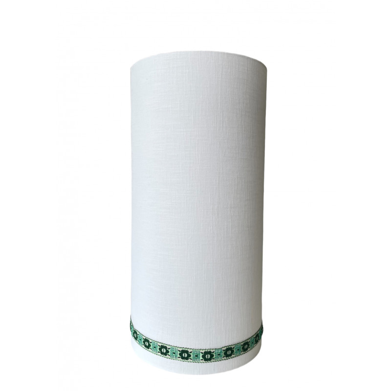 Lampshade whity H50 D25 with green stripe