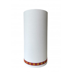 Lampshade whity H50 D25 with red stripe