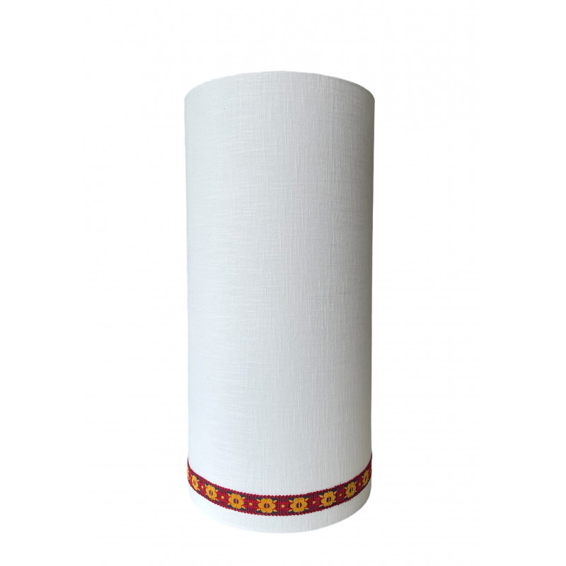 Lampshade whity H50 D25 with red  stripe