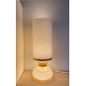 Lampe opaline bicolore blanc / doré H75 D25