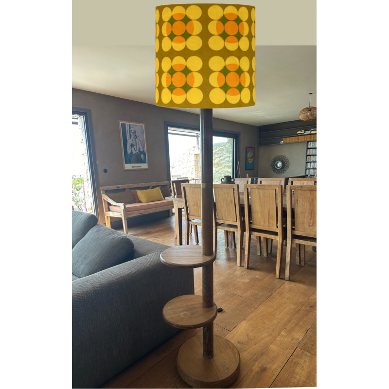 Lampshade  Antares jaune H40 D40cm -  70's fabric