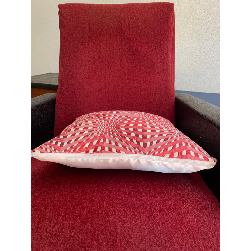 Pillow Vasa red & white 40x40cm -  70's style fabric