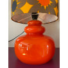 DeskLamp orange opalin glass Daisy - vintage fabric