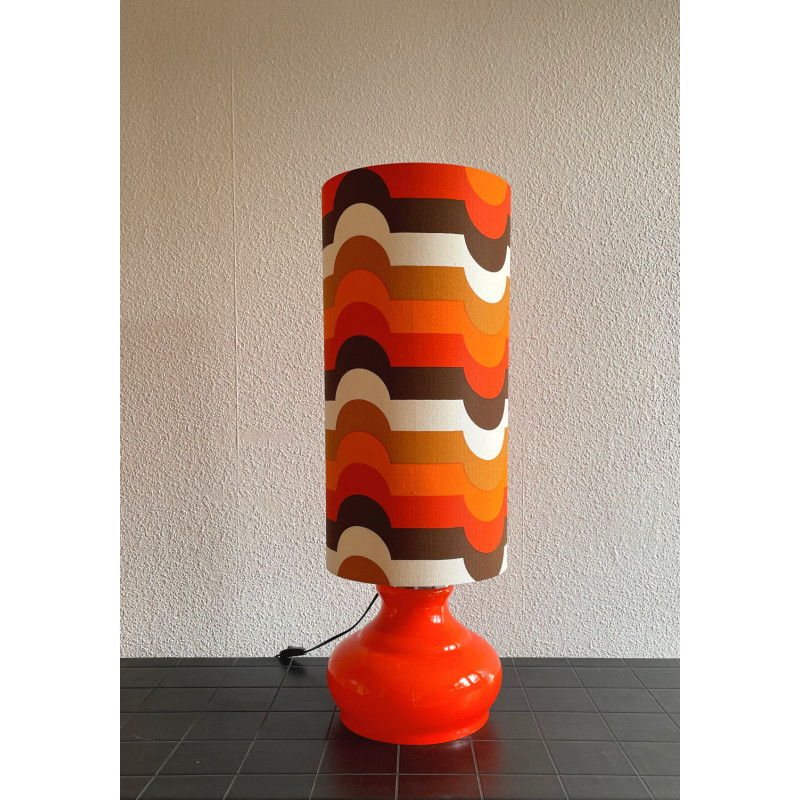 Lampe opaline orange Hoso - tissu rétro