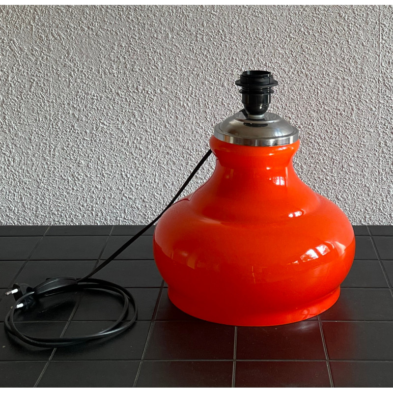 DeskLamp orange opalin glass Hoso - mid-century fabric