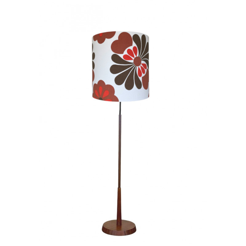 Abat-jour Hibiscus H40 D40 - tissu vintage 70s