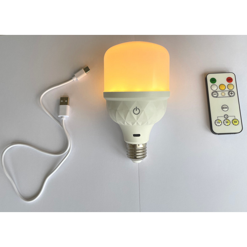 Light bulb LED wireless USB plug-in - 5W - 12 hours self-sufficiency