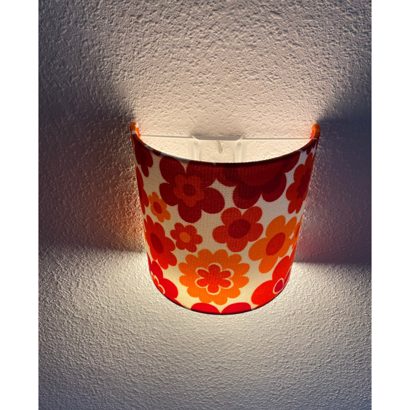 Wall lampshade half-cercle Amanite - mid-century fabric