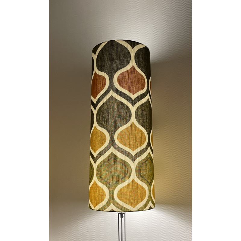 Lampshade Saül  H80 D35 d30cm - tissu 1970's rétro