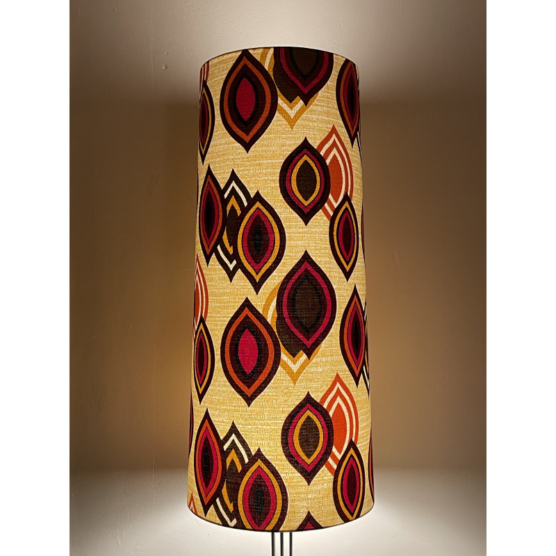 Abat-jour vintage La Baule H80 D30 D25 - Tissu années 70
