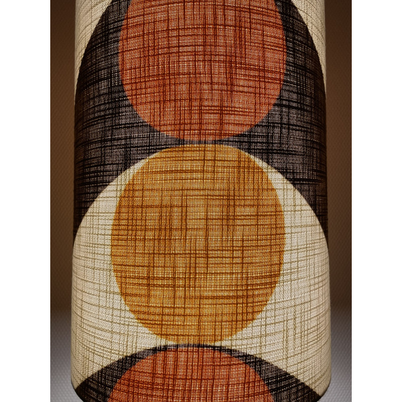 Abat-jour Bouli H75 D30 - tissu vintage 70's