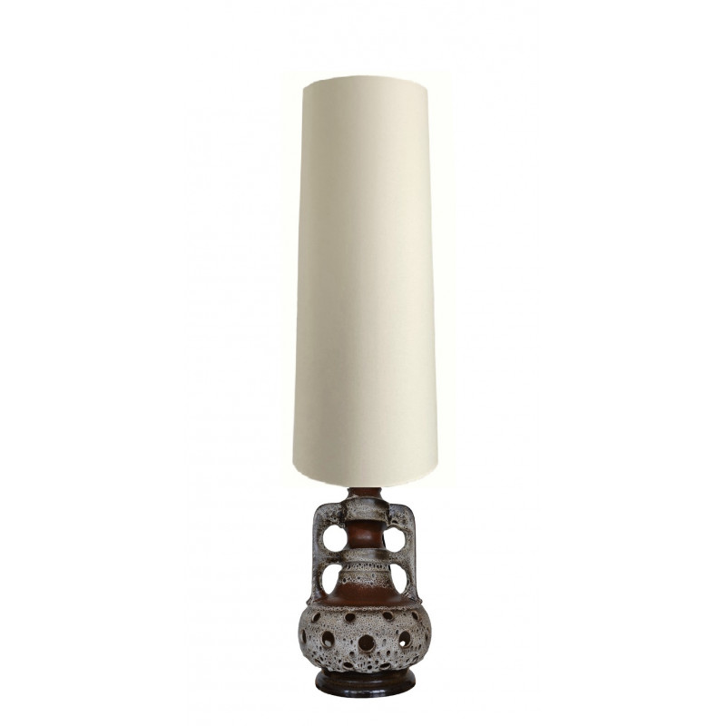 FloorLamp écru - brown ceramic base