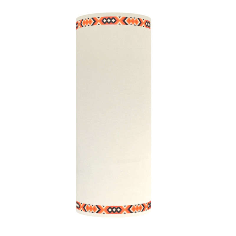 Lampshade light creamy white H75cm D30cm with orange fabric ribbon