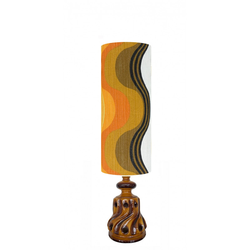 FloorLamp Carnaval yellow - brown ceramic base