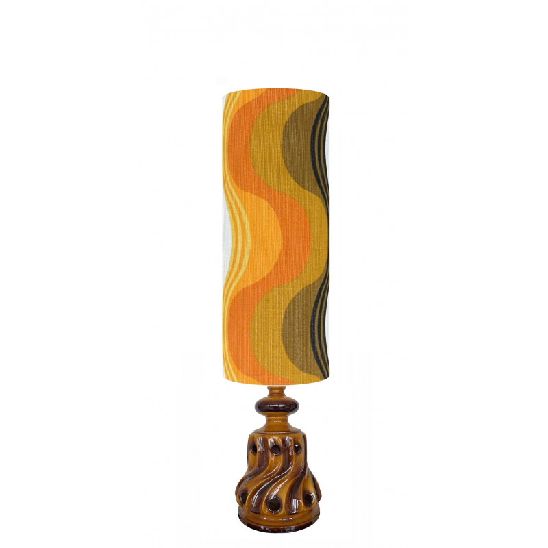 FloorLamp Carnaval yellow - brown ceramic base