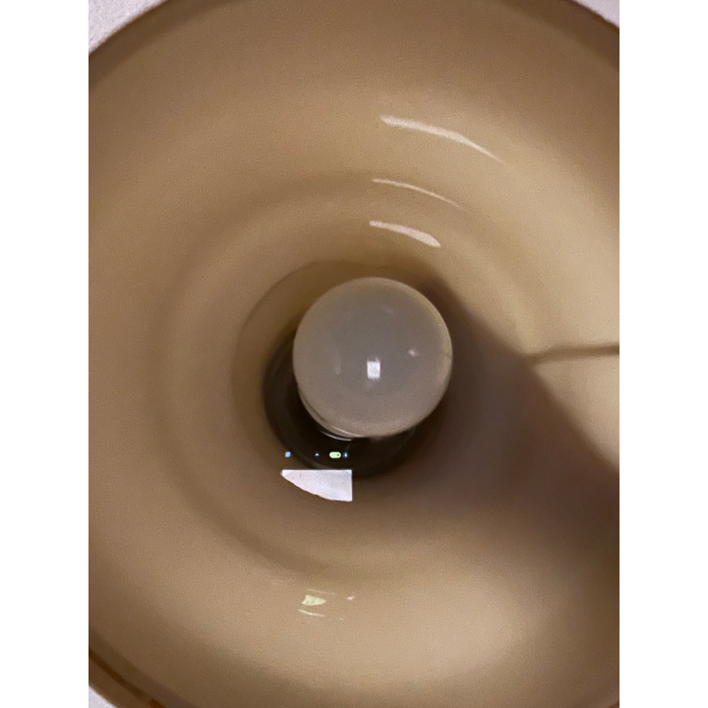 DeskLamp light brown opalin glass Pistil H75 D26 - vintage fabric