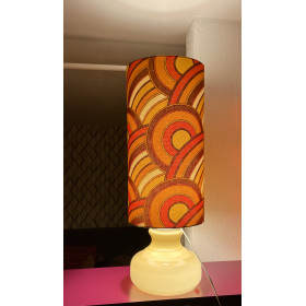 Lampe opaline beige Anneau H80 D28 -...