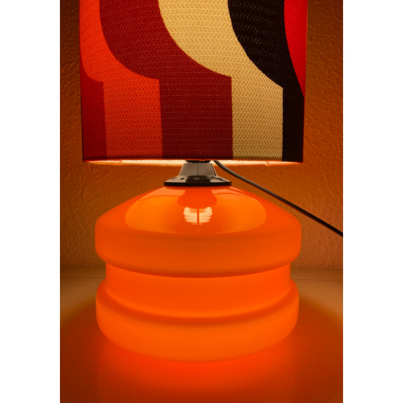 DeskLamp orange opalin glass Hoso - mid-century fabric