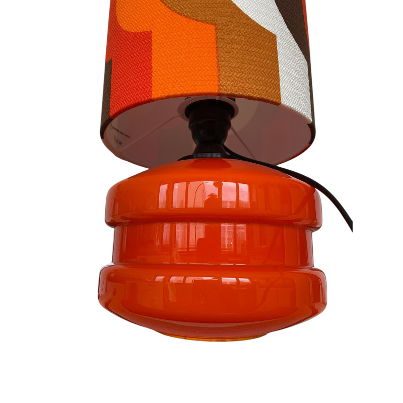 DeskLamp orange opalin glass Hoso - mid-century fabric