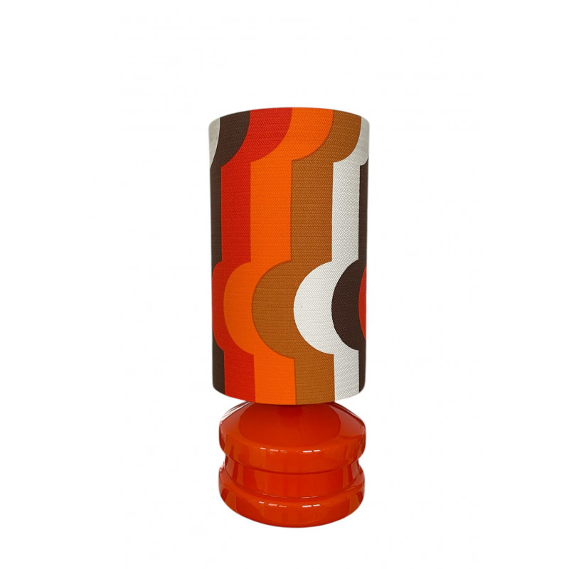 DeskLamp orange opalin glass Hoso - mid-century fabric