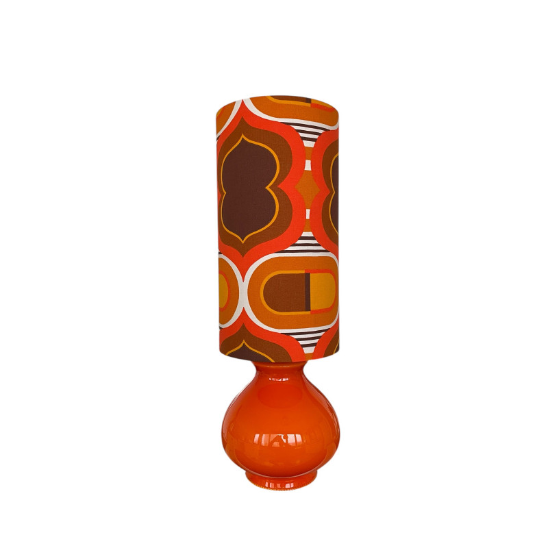 Lampe opaline orange LIPS - tissu époque 70s