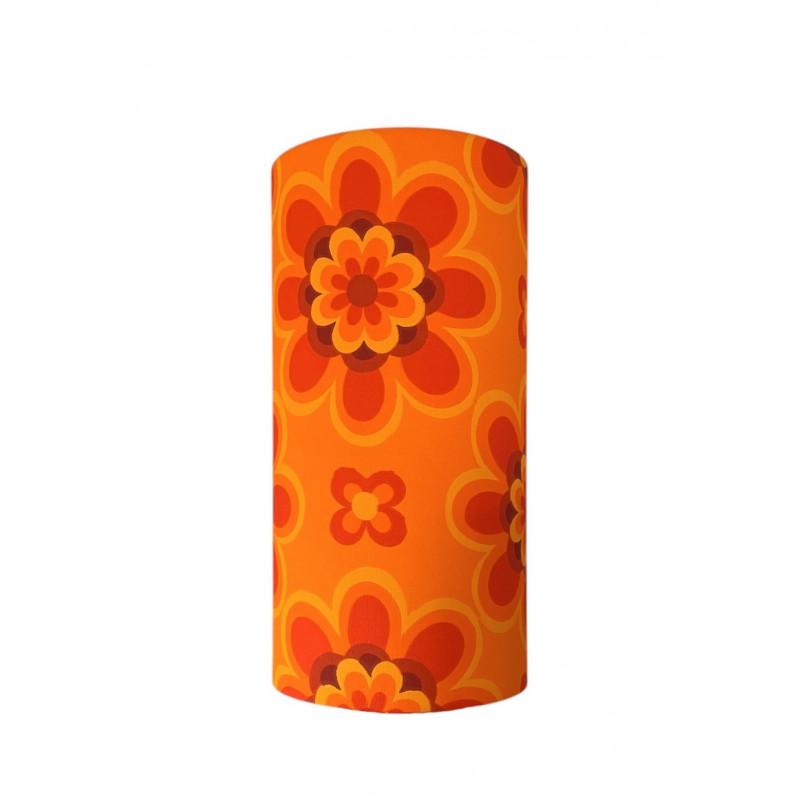 Lampshade orange Crush H40 D20cm - mid-century fabric