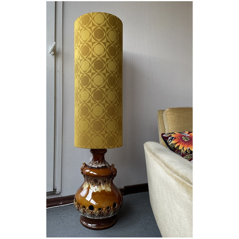 Lampshade Sequin H75 D30cm - vintage 70s fabric