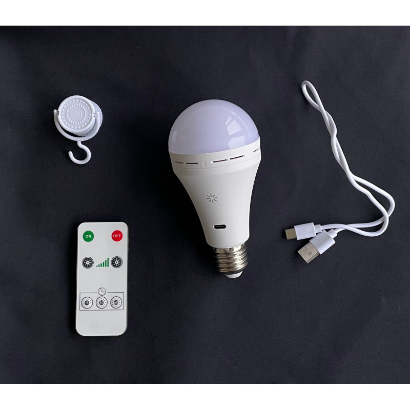 Light bulb LED wireless USB plug-in - 7W - 12 hours self-sufficiency