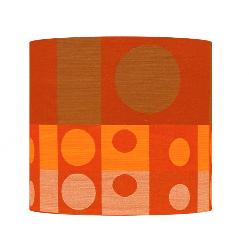 Abat-jour Orangeade H31 D35 - tissu rétro années 1970 Abat-jour Orangeade H31 D35 - tissu rétro années 1970