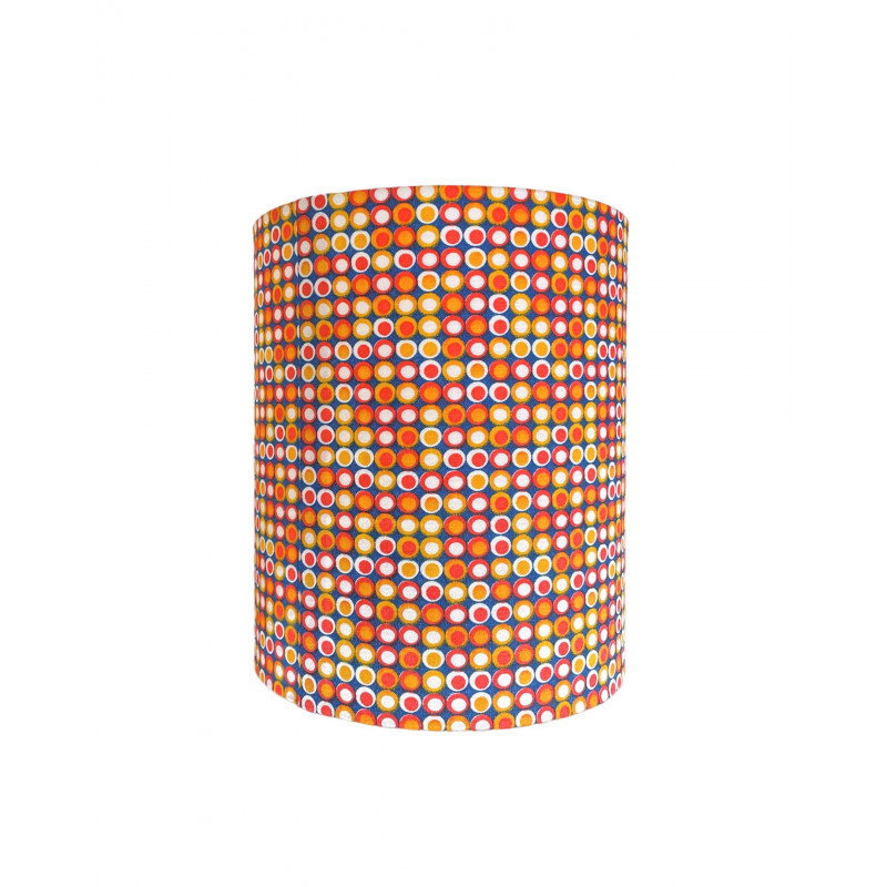 Lampshade Dotted H23cm D20cm - vintage 70s fabric Lampshade Dotted H23cm D20cm - vintage 70s fabric