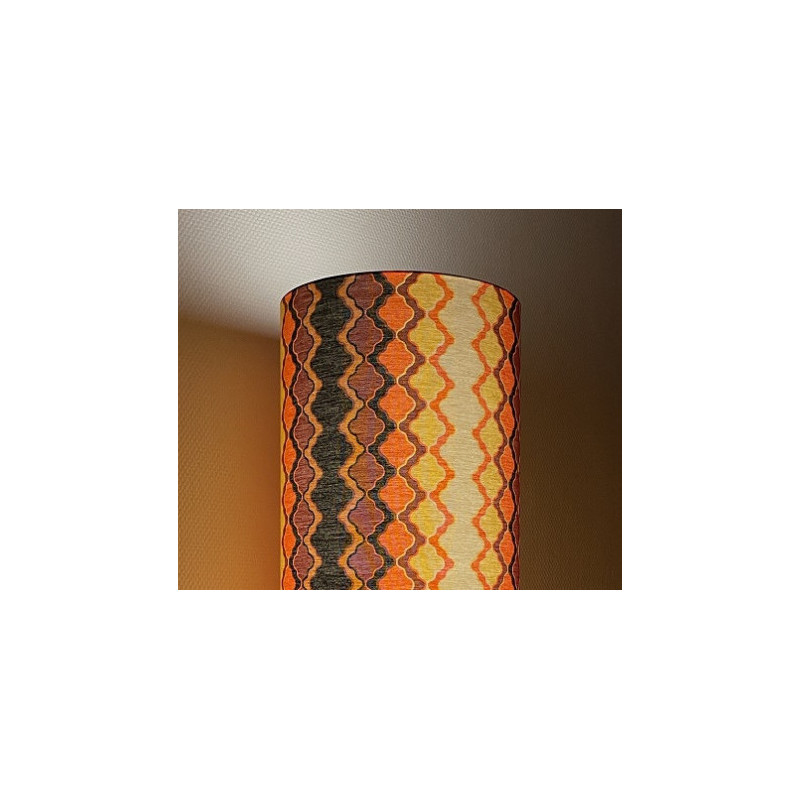 Lampshade orange Trianon H23 D20cm - mid-century fabric